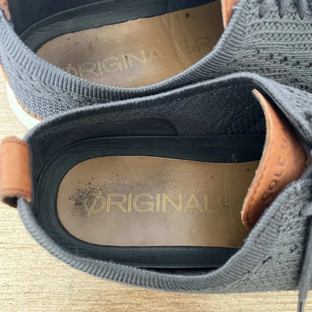 Cole Haan Original Grand Stitchlite Shoes Mens Sz 8.5 Gray Wingtip Oxford Dress